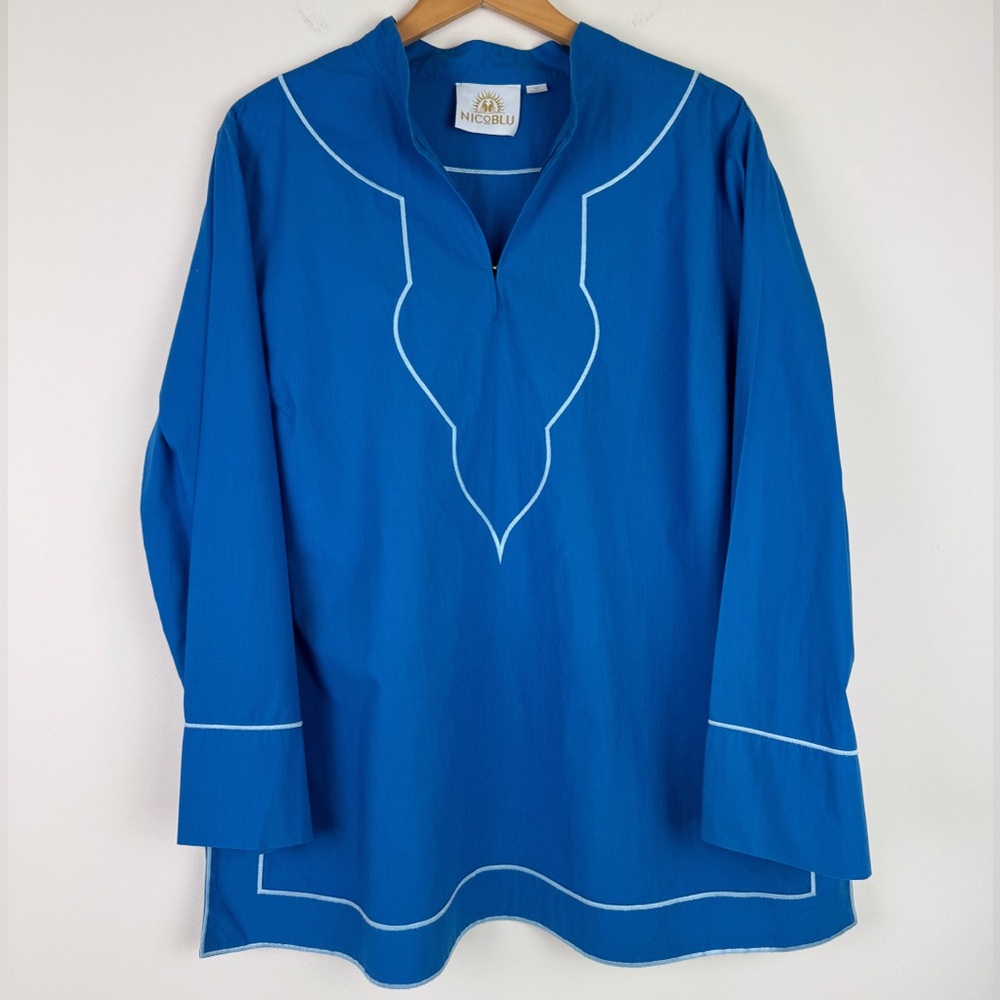 NicoBlu Arabella Azul Blue Embroidered Tunic